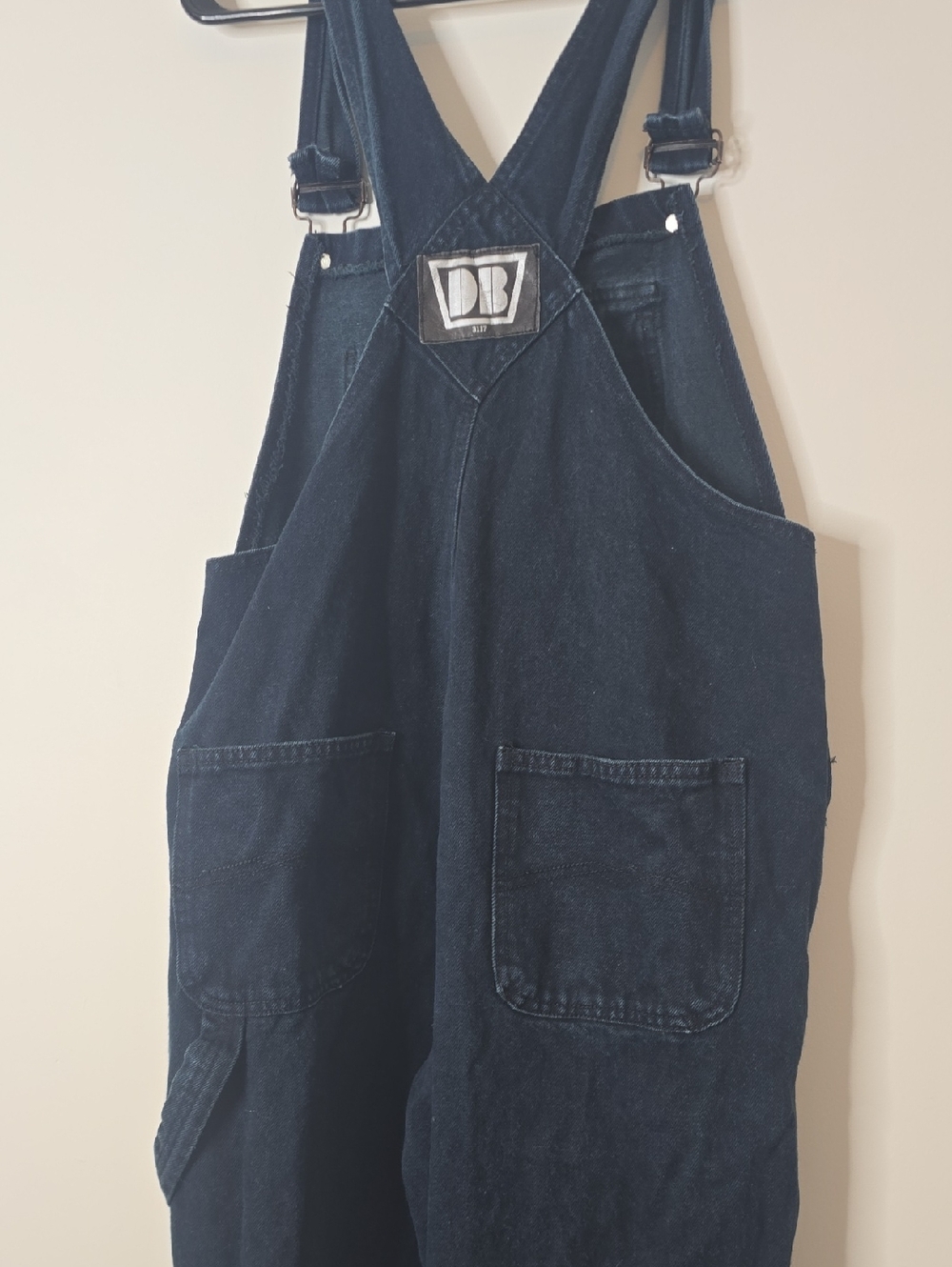 Vintage Women's Dark Blue Denim Overalls - Picture 7 of 9